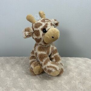 Goffa Small Giraffe Plush Stuffed Animal Toy Tan Cream Sitting Seated 7"